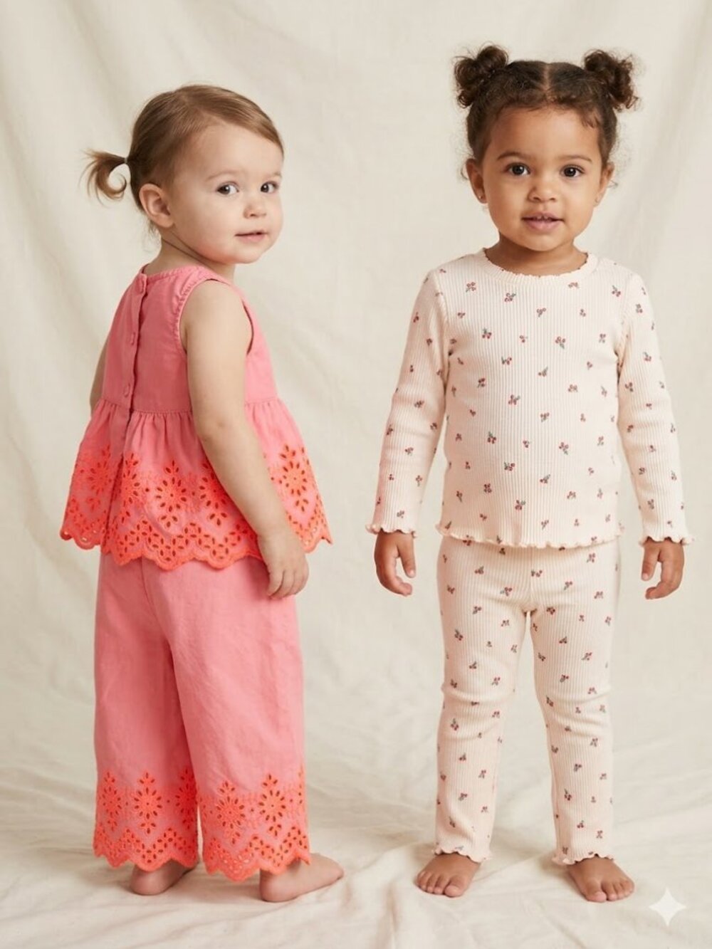 Baby Gap & Cat Jack 12-18M Girl Outfit Bundle Pink Eyelet Sun Set Cherry Pajamas